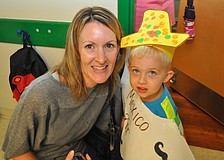 Stephanie Call visits with her son, Brandon, 2.