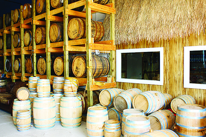 Casks of rum inside the Siesta Key Rum distillery.