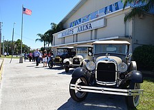 Antique cars welcomed guests to Robarts Arena for the 40th Annual Pioneer Day Picnic.