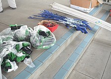 The supplies given to volunteers included garbage bags to collect monofilament, plastics and other trash as well as materials to reach and cut the fishing lines.