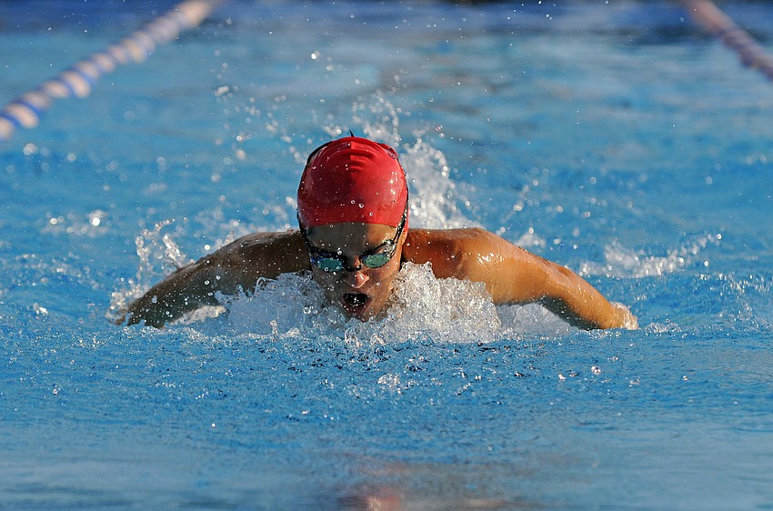 Cardinal Mooney sophomore Carolina Morales leads off the 200-yard individual medley.