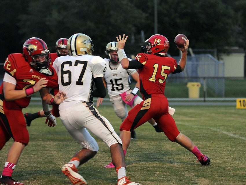 Quarterback Reese Vita broke Cardinal Mooneyâ€™s all-time passing mark of 3,375 yards, which was set back in 2001, in the first quarter.