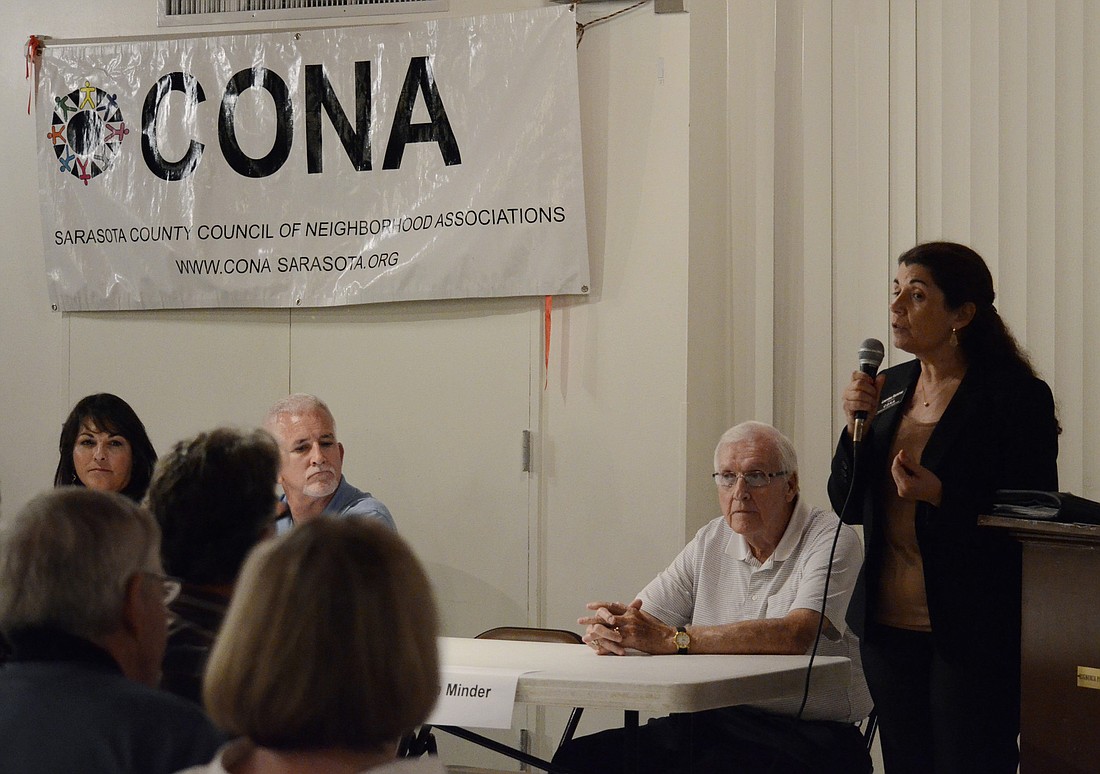 Lourdes Ramirez, president of CONA, thanked the candidates and two dozen audience members for attending the forum.