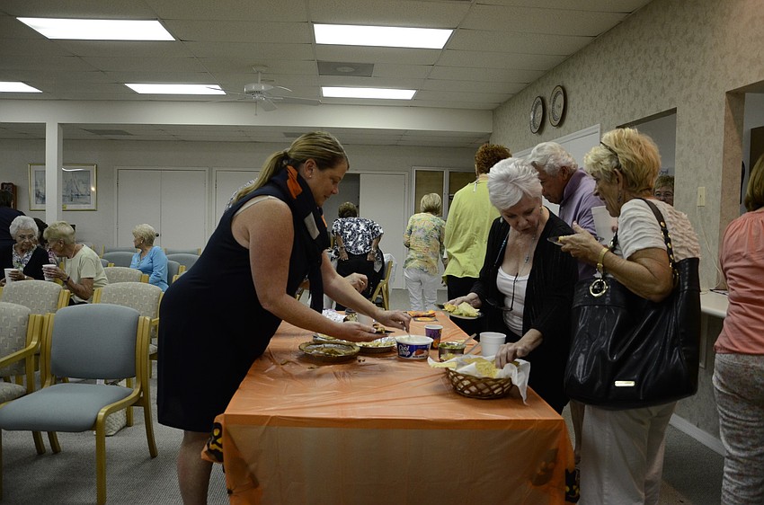 Longboat Key Garden Club members snacked on some pumpkin pie during a break at the monthly meeting Tuesday, Oct. 21.