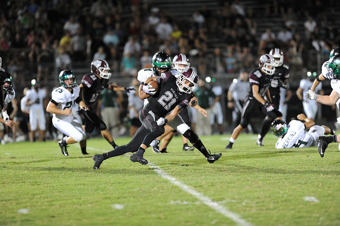 Riverview running back Oshea Grant rushed for 97 yards and two touchdowns. He also caught a 4-yard touchdown pass.