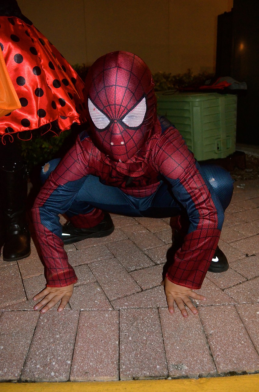 Caleb Roach plays Spiderman.
