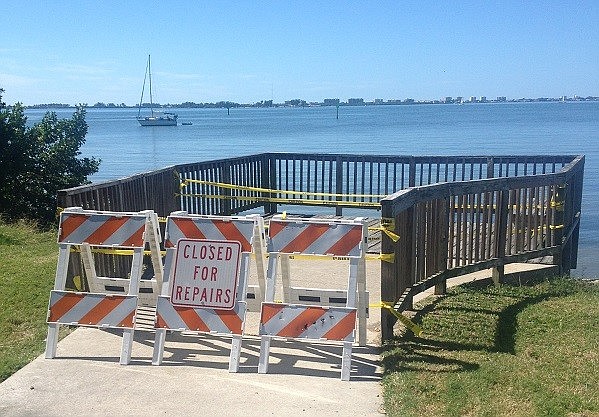 Although the viewing deck at Centennial Park is closed, the boat ramp will remain open. Photo courtesy of Sarasota County.