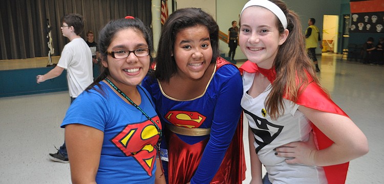 Britany Banales, Saybre Randall and Kayleigh McBride are in eighth grade.