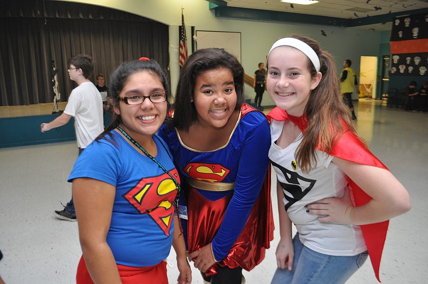 Britany Banales, Saybre Randall and Kayleigh McBride are in eighth grade.