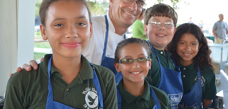 Chef Paul Mattison with the team from Phillippi Shores Elementary.