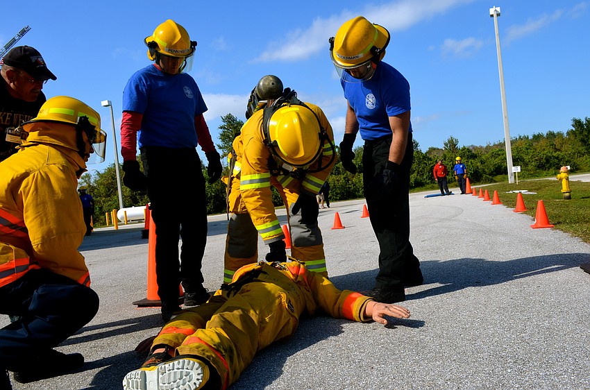 Nic Hotsenpiller must carry a dead-weight dummy to the finish line.