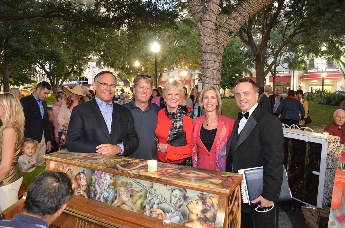 Joseph Holt, Rich Ridenour, Lee Dougherty Ross, Stacy Ridenour and Stephen Fancher performed various classical pieces in Five Points Park.