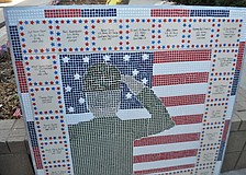 Pictured is the school's newest patriotic tile mosaic.