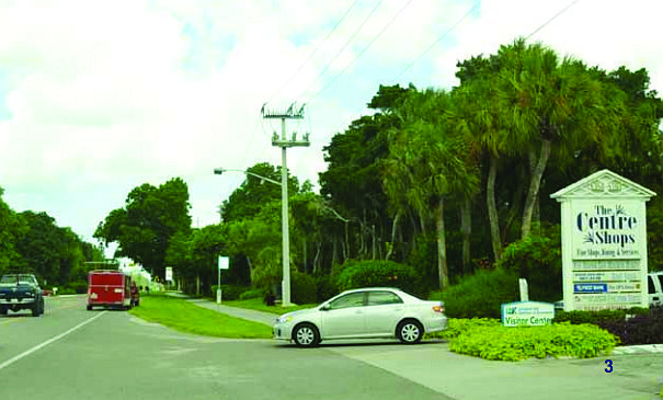The images depict the 5300 block of Gulf of Mexico Drive before and after a proposed project that would bury utilities on Gulf of Mexico Drive. Courtesy Town of Longboat Key. BEFORE