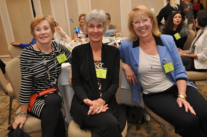Melinda Sharrit, of Mote Ranch, with Nancy Small and Linda Wokoun, both of Lakewood Ranch, came as guests of event organizer Susan Jordan, not pictured.