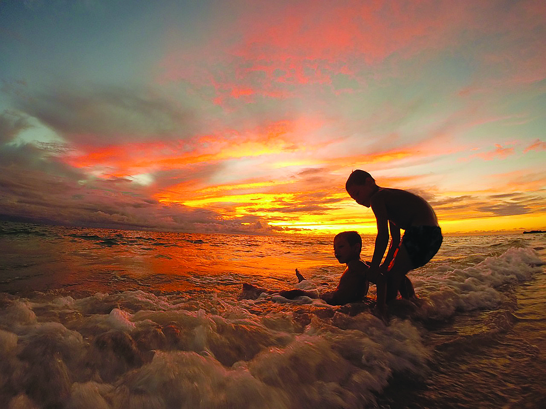 Doug Terry submitted this photo of Zachery Barstow, 9, and Dylan Barstow, 5, playing in the waves at sunset on Anna Maria Island. The brothers are the grandsons of Nick and Bonnie-Makkinje Barstow.
