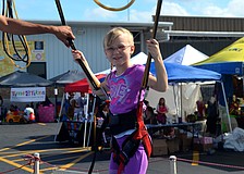 Katelyn Bentley prepares for jumping time.