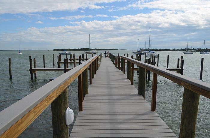The newly renovated dock has 14 boat slips.