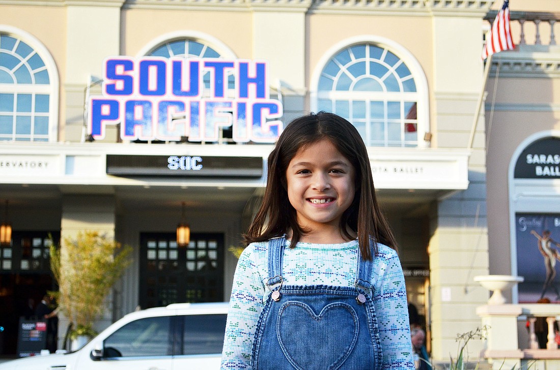 Eight-year-old Sophia Cavalluzzi represents Sarasota onstage in "South Pacific."