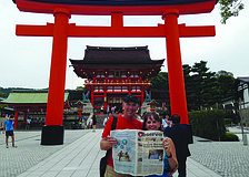 SPIRITUAL JOURNEY. Rick Doherty and Mary Puleo took their Observer along for a visit to the Fushimi Inari Taisha Shinto Shrine in southern Koyoto, Japan. This shrine has ancient origins predating 794.