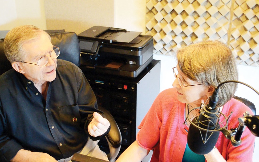 John Burr giving student Trine BÃƒÂ¸lling some vocal delivery notes in his home studio.