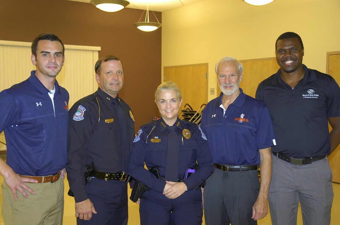 Deputy Chief Steve Moyer, Chief Bernadette DiPino, Roger Ralph and Nate Brown. Courtesy photo