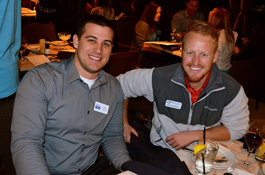 Chris Norton and Jordan Hoopingarner enjoy a night out with friends.