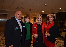 Vince LaPorta, of Longboat Key Club, Nancy Taussig, of Barefoot Weddings, Chamber President Gail Loefgren and Suzanne Stacy, of Suzanneâ€™s â€œJ.A.P.â€ Service