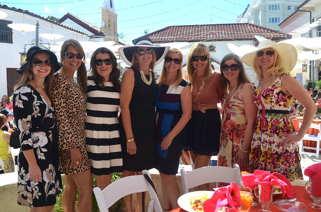 Lauren Johnson, Dawn Allen, Catherine Bartz, Linne Callahan, Kim Choate, Elena Cassella, Amy Phillips and Rachel Adams at South Florida Museum's Couture in the Courtyard March 3.