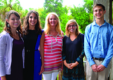 Susan Phillips, center, with Longboat Key Garden Club scholarship recipients, Abigail Oakes, Erika Smith, Isabella Soutullo and Nicolas Scheffer at the group's annual meeting and picnic April 8, at Joan M. Durante Park. 4