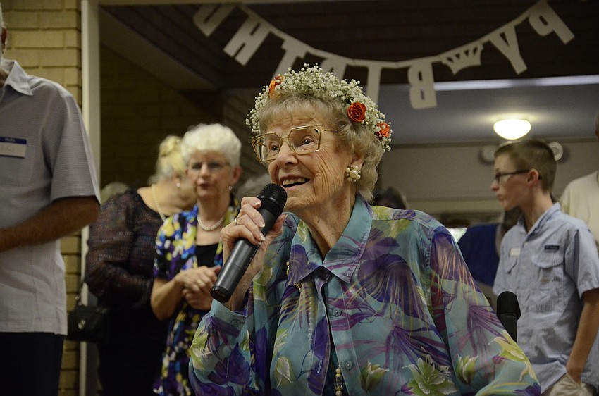 Norma Martin thanked more than 70 people for attending her birthday party, and told everyone to make sure and take home a cupcake.