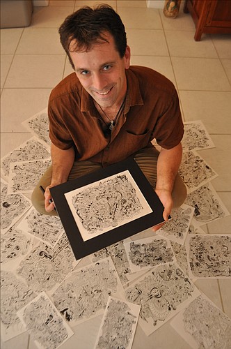 Mark Gagnon has been designing mazes for more than a decade. He also writes his own music, among other artistic endeavors. Photo by Pam Eubanks
