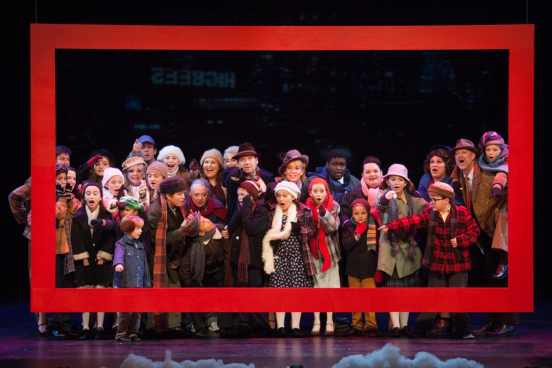 The cast of the musical "A Christmas Story" from the Players Theatre's current Broadway season.