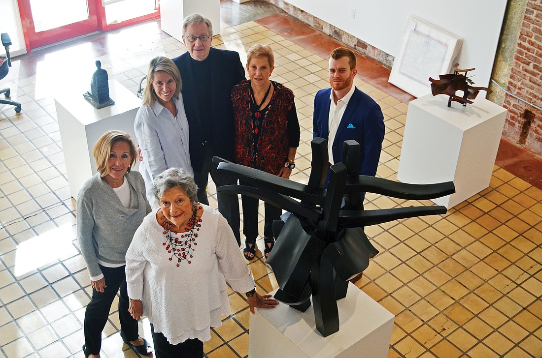 The board members of the newly branded Sarasota Sculpture Center meet in their new home in the Rosemary District.