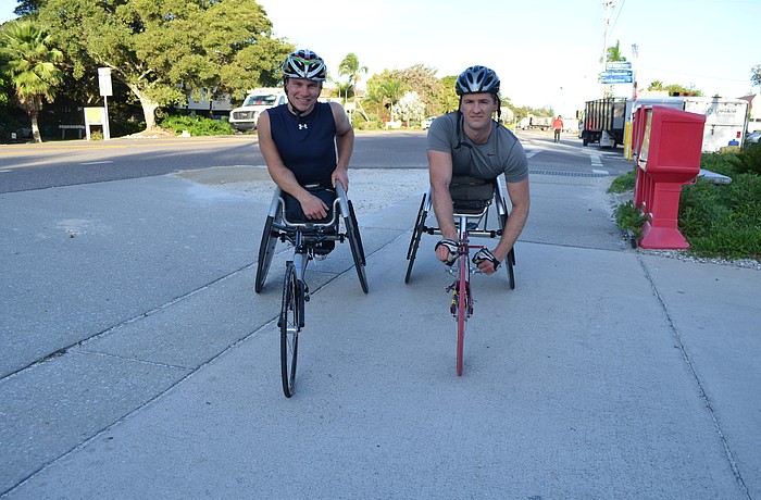 Ryan Chalmers and Travis Dodson train on the morning of Jan. 29. Photo by Kristen Herhold
