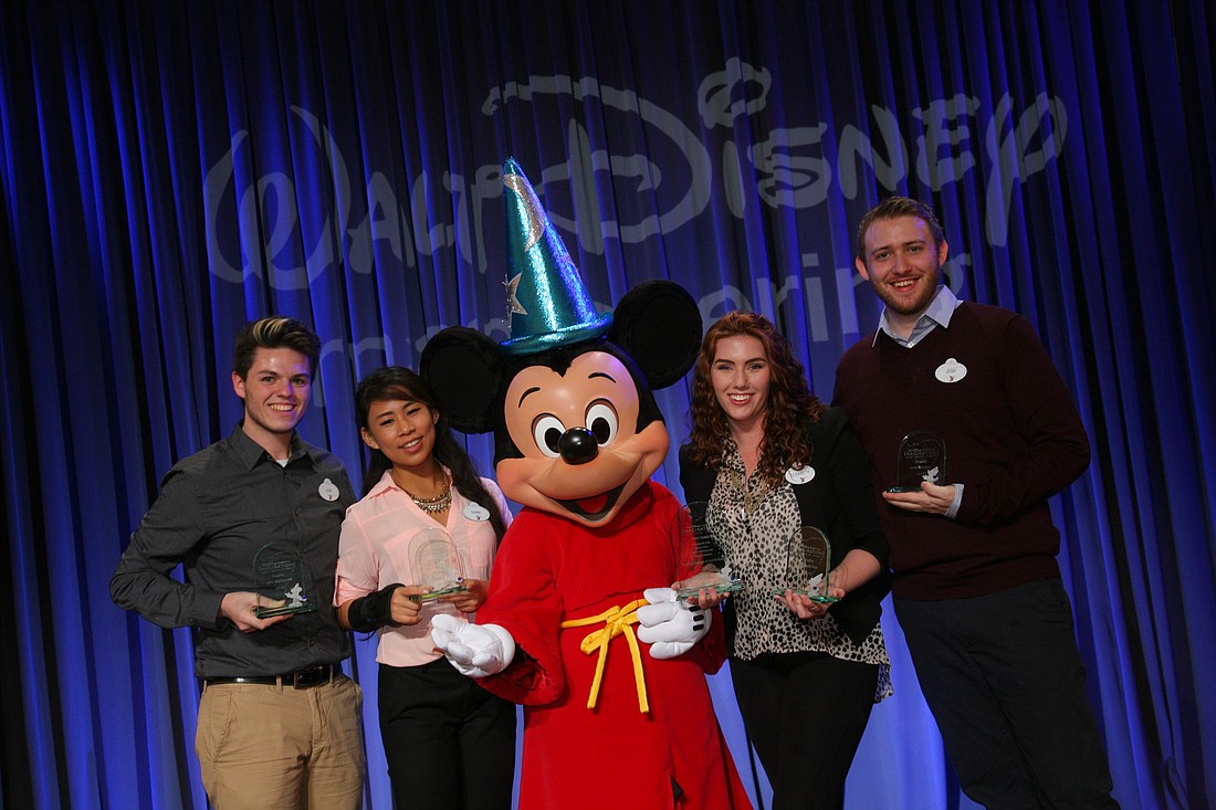 John McDonald, Diana Han, Elizabeth Fox and Josh Newton placed first out of 21 competitors. Courtesy photo by Gary Krueger, Disney.