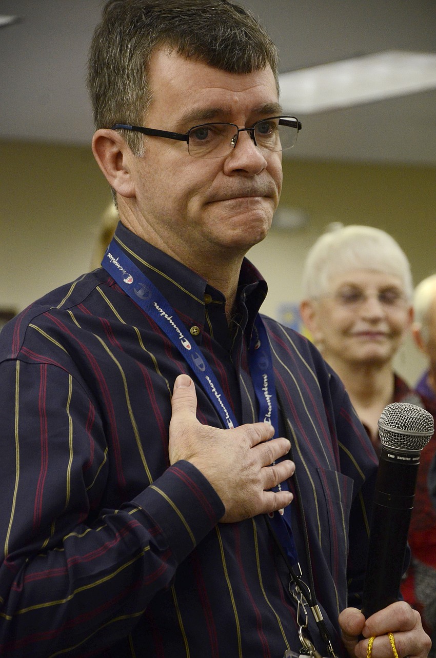 Edward Hashley, fifth grade teacher at Wilkinson Elementary School, said he was touched to receive the Elementary School Teacher of the Year after teaching at the school for two years.