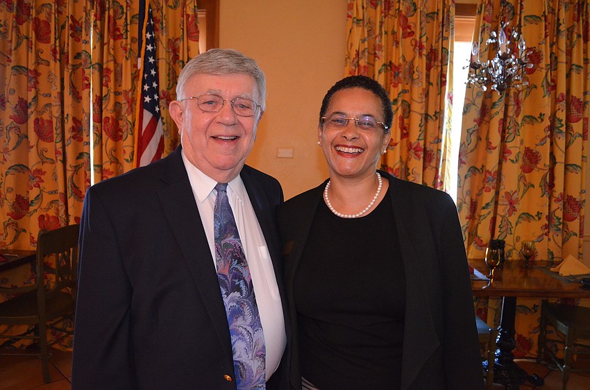 President Murray Blueglass with keynote speaker Cornelle Maxfield