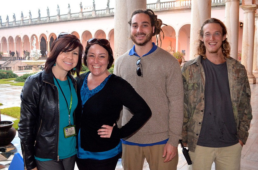 Christina Fraser, Ann Marie Grew, Gene Wittman and Deric Harvey chat while they wait for the festivities to begin.