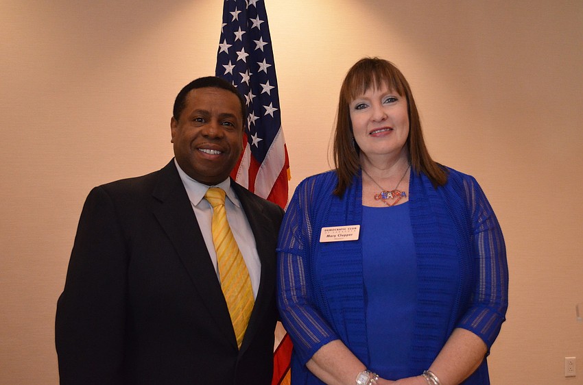 Westcoast Black Theatre Troupe founder and Artistic Director, Nate Jacobs and Democratic Club of Sarasota President, Mary Clupper.
