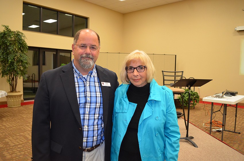 Speaker Matthew Woodside and Historical Society President Pam Coleman