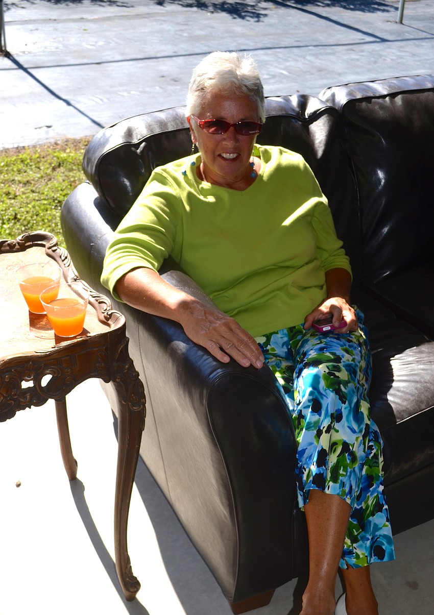 Ann Talbot spends a few minutes in the shade.