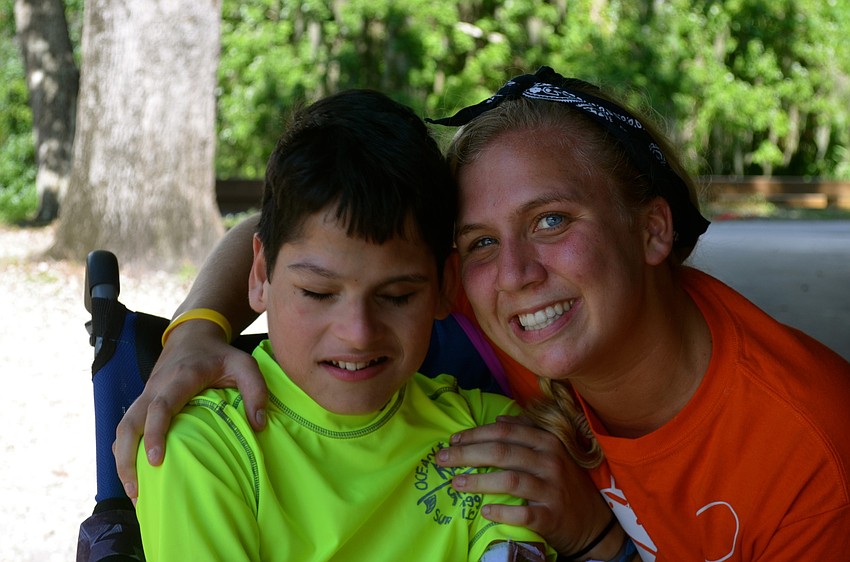 Gus Rodriguez and Allie Batchos enjoy time outside.