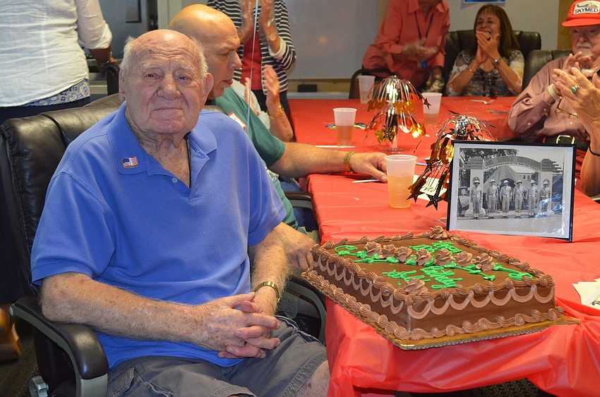 Sol Carson with his chocolate cake. 
