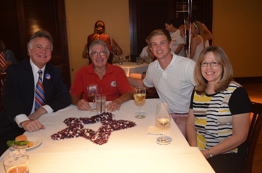 Dan Lobeck, Vern Johnson, Colin Snowball and Cindy Readnower at Lourdes Ramirez's watch party.