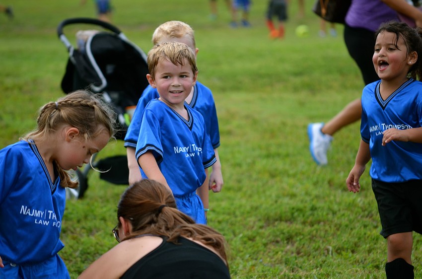 Blake DeJongh is all smiles during the game.