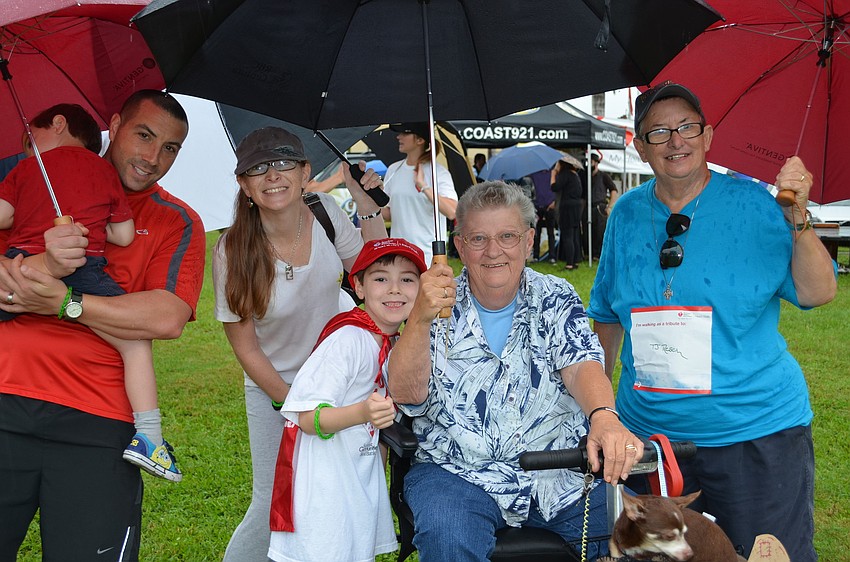 The Resch Family shows their support for survivor TJ Resch (left) at the Heart Walk.