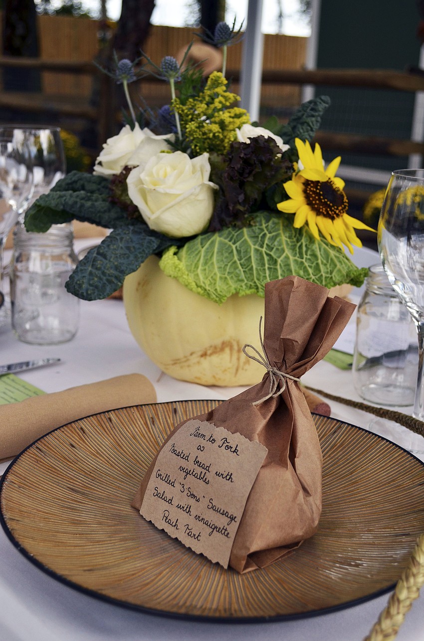 The table settings at Sweetgrass Farms for the Maison Blanche Farm to Fork day event