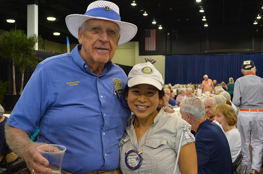 Rotary Club of Sarasota members Jim Henry and Lee-En Chung.