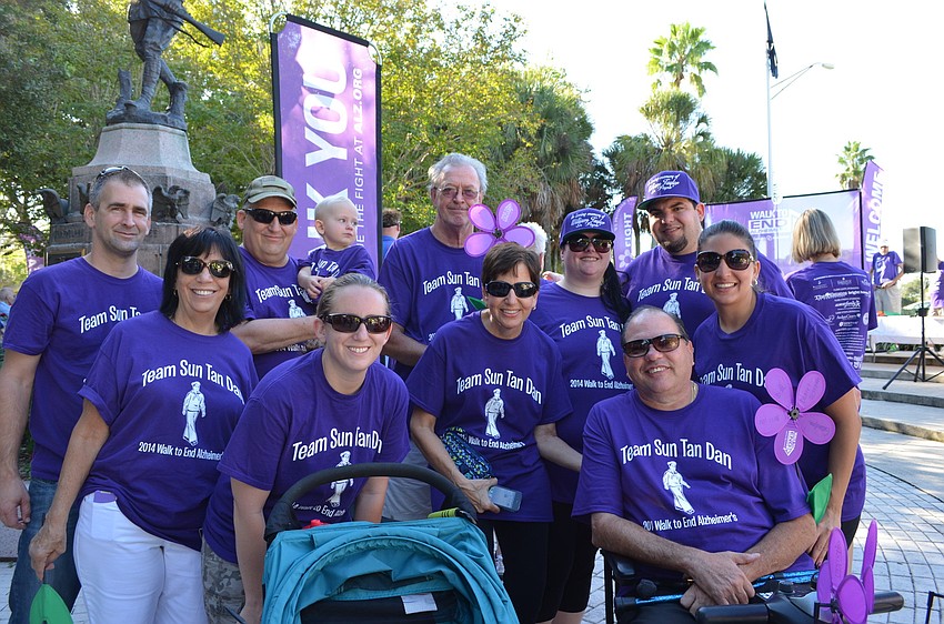 Members of the Team Sun Tan Dan attend the Walk to End Alzheimerâ€™s.